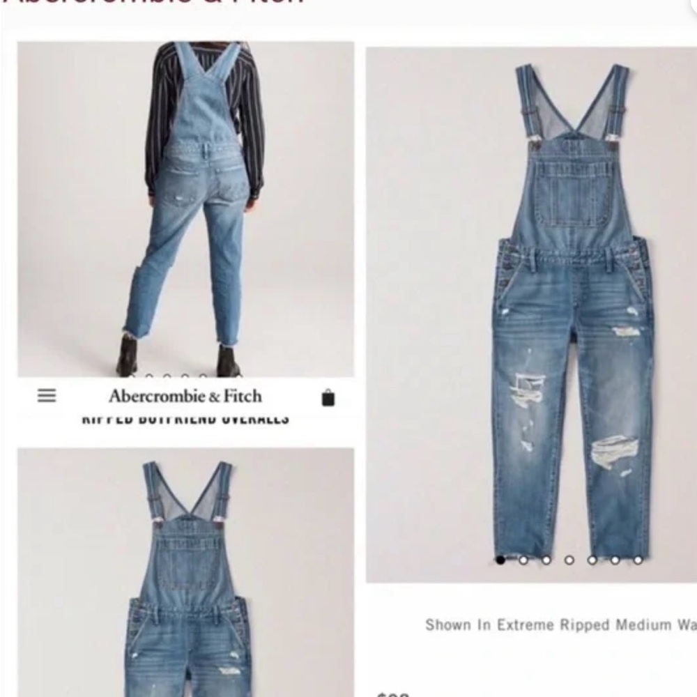 Womens Abercrombie & Fitch Overalls Distressed Size XL - Picture 3 of 5